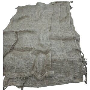 set of 5 Large Natural Jute Burlap Rug Fringed Edges made in India 16x28" READ